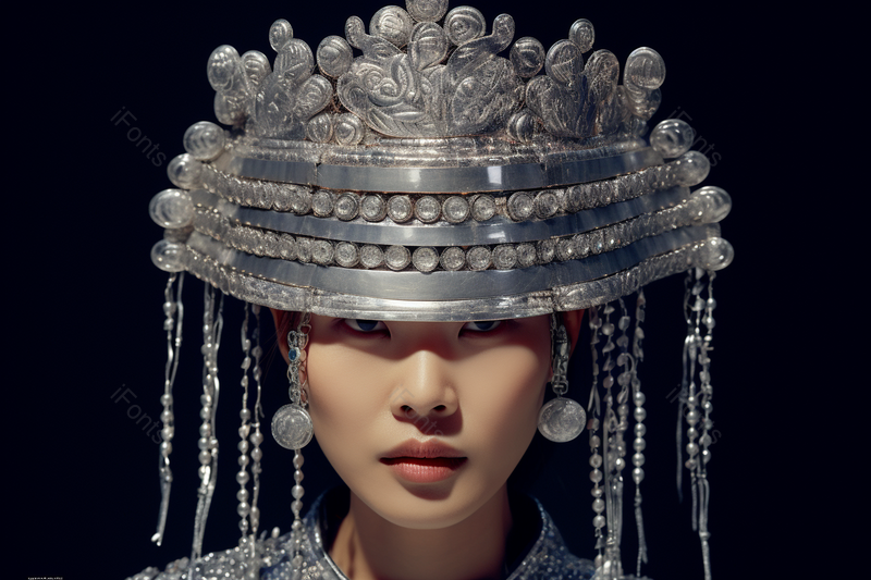 苗族少女头戴苗族饰品眼睛特写,高清,摄影图,摄影图片,图片大全,摄影图免费下载